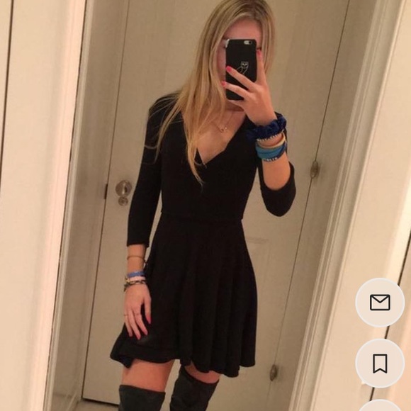 Black ballet wrap dress from Urban Outfitters - Picture 2 of 3